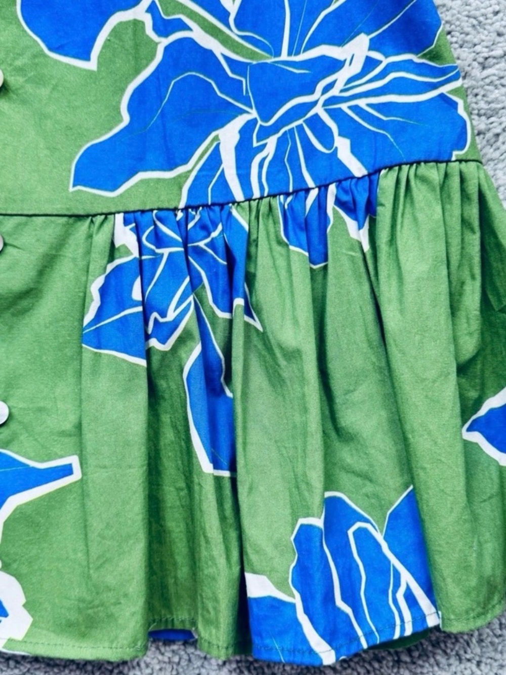Hutch Floral Button Front Cotton Mini Dress Green Blue Size Small - Picture 6 of 9